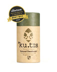 Kutis natural deodorant with Green Parent award on a white background