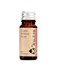 Natural organic radiance rose and frankinscense face oil serum in a glass bottle with aluminium cap