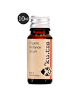 Natural organic radiance rose and frankinscense face oil serum in a glass bottle with aluminium cap