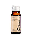Natural organic restorative lavender and sandalwood face oil serum in a glass bottle with aluminium cap